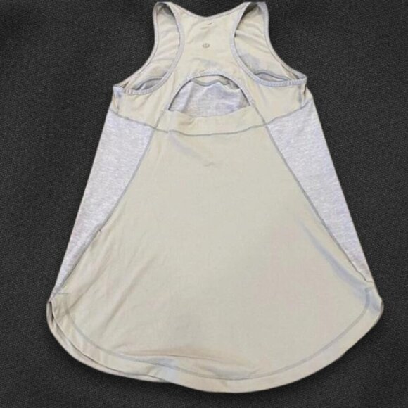 Lululemon Tank Top Sleeveless Crewneck Racerback & Keyhole Back Design Gray W S - Picture 2 of 6